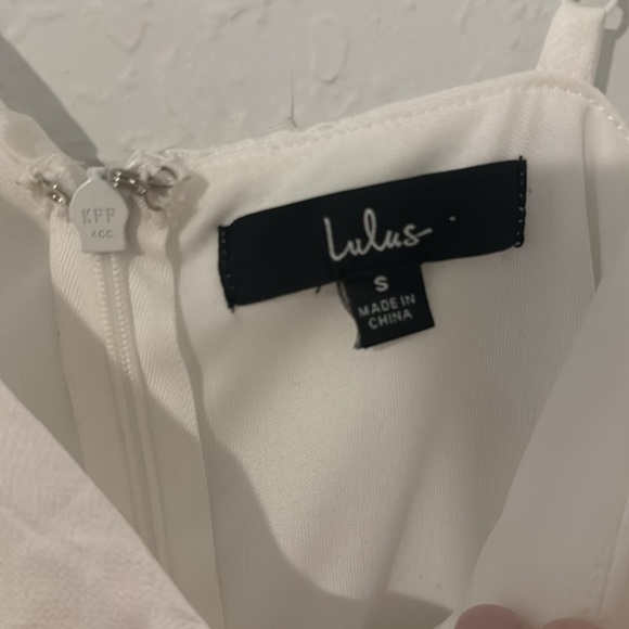 Lulus Likely Lover Ivory Satin Asymmetrical Cowl Neck Romper - Picture 4 of 5